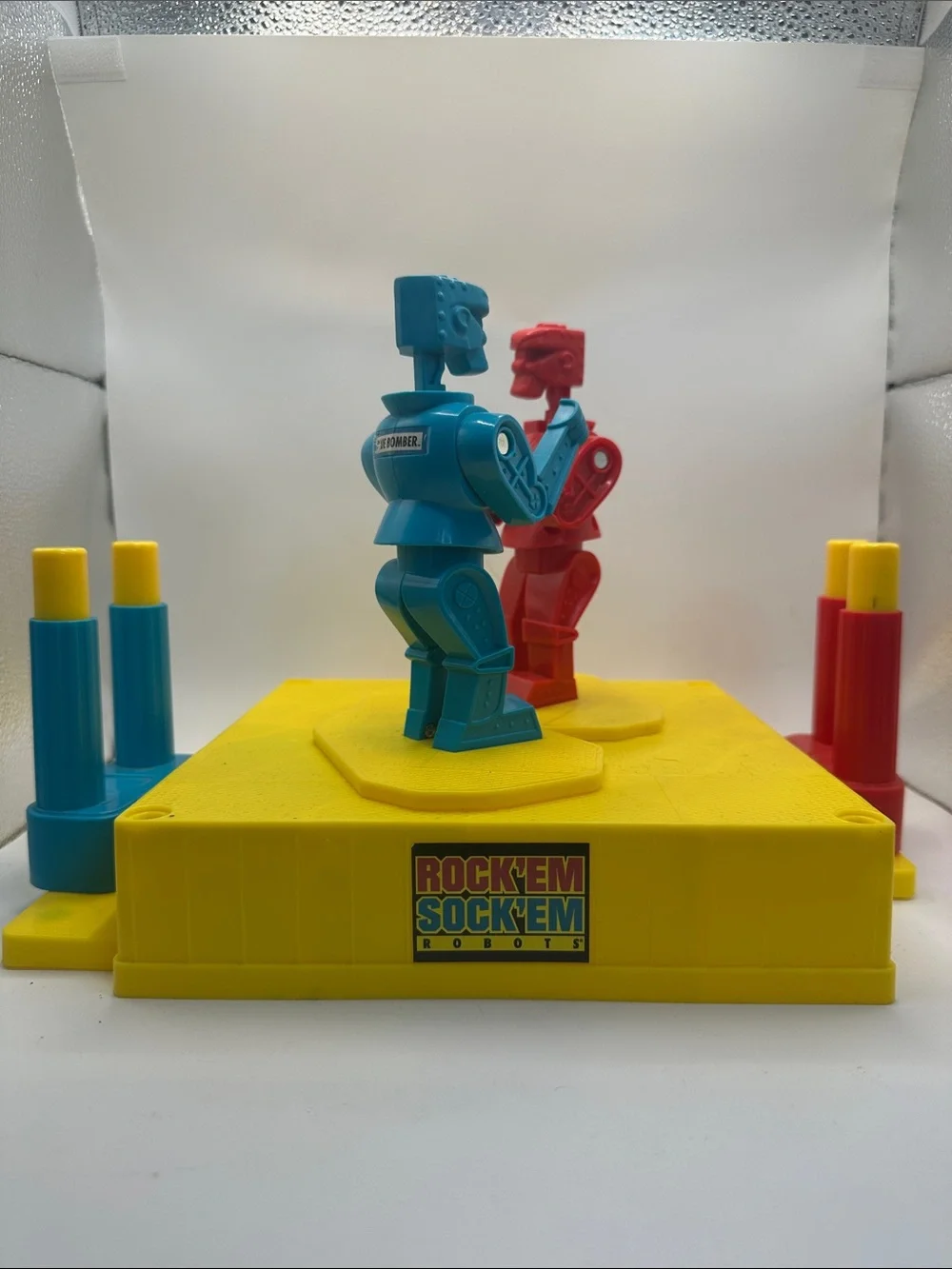 Mattel Rock 'Em Sock 'Em Robots Boxing Game - Blue & Red with Yellow Ring
